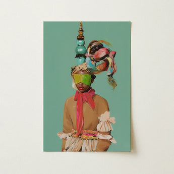 Eye Candy - Avant Garde Fashion Art Print / Canvas Vibrant Mixed-media Portrait Figure Adorned Colorful Accessories, Striking Form, Prints