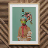 Eye Candy - Avant Garde Fashion Art Print / Canvas Wooden Framed Artwork Surrealistic Design Figure Pastel Colors, Striking Form, Prints