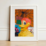 Eye Spy Giclée Print / Canvas Vibrant Yellow Rubber Duck Red Head Blue, Waking Dream Prints