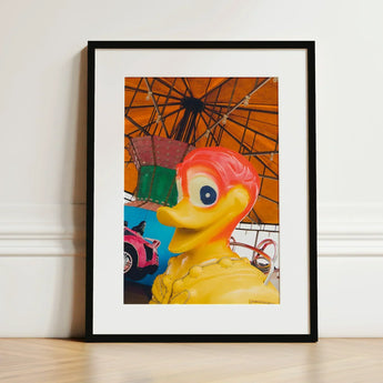 Eye Spy Giclée Print / Canvas Vibrant Yellow Rubber Duck Red Head Blue, Waking Dream Prints