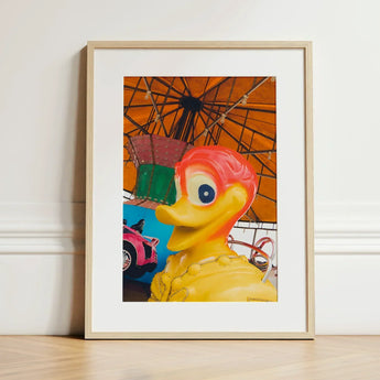 Eye Spy Giclée Print / Canvas Vibrant Yellow Rubber Duck Red Head Blue, Waking Dream Prints