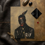Eye of the Storm - Trans Fetish Mythology Art Print / Canvas Black Leather Jacket Glossy Finish Gold Chain Trans Fetish Mythology, Velvet