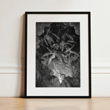 The Fall of Man - Gustave Dore Art Print / Canvas Black-framed Artwork Dramatic Monochromatic Illustration Angels Dynamic Motion Milton’s
