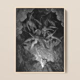 The Fall of Man - Gustave Dore Art Print / Canvas Black-and-white Framed Artwork Dramatic Celestial Scene Winged Figures Milton’s Cosmic