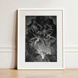 The Fall of Man - Gustave Dore Art Print / Canvas Black-and-white Framed Artwork Dramatic Mythological Scene Winged Figures Milton’s Cosmic