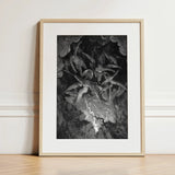The Fall of Man - Gustave Dore Art Print / Canvas Framed Black-and-white Artwork Dramatic Dynamic Scene Winged Figures Milton’s Cosmic