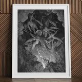 The Fall of Man - Gustave Dore Art Print / Canvas Framed Black White Lithograph Celestial Battle Scene Milton’s Cosmic Rebellion, Despair