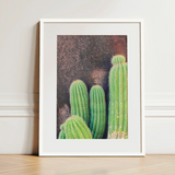 Family Affair - Modern Cactus Art Print / Canvas, 12x16’’ / 31x41cm / White Frame / Matboard, Posters Prints & Visual Artwork, Toby Leon