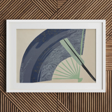 Fan - Kamisaka Sekka Japanese Meiji Art Print / Canvas, 30x20’’ / 76x51cm / White Frame / Matboard, Posters Prints & Visual Artwork, Toby