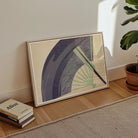 Fan - Kamisaka Sekka Japanese Meiji Art Print, Framed Abstract Artwork Curved Fan Shape Muted Green