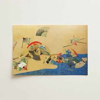 Rectangular Canvas Painting Collection Colorful Intricately Designed Japanese Art Print, Sakai Hoitsu, Gust Crosses, Edo Period