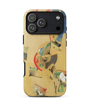 Fans and Stream - Tawaraya Sotatsu Phone Case Iphone 18 Pro Max / Matte Beige Adorned Vibrant Collage Traditional Japanese Edo Period,