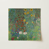 Farm Garden with Sunflowers - Gustav Klimt Art Print / Canvas, 12x12’’ / 31x31cm / Unframed / no Border, Posters Prints & Visual Artwork,