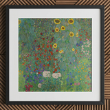Farm Garden with Sunflowers - Gustav Klimt Art Print / Canvas, Gustav Klimt’s Farm, Klimt’s Farm Garden, Mesmerizing Botanical Wonderland