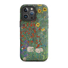 Farm Garden with Sunflowers - Gustav Klimt Iphone Case, 16 Pro Max / Matte, Floral-patterned Smartphone Case