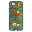 Farm Garden with Sunflowers - Gustav Klimt Iphone Case, 8 / Matte, Phone Case Colorful Floral Garden Painting Sunflowers Poppies