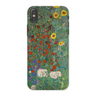 Farm Garden with Sunflowers - Gustav Klimt Iphone Case, x / Matte, Phone Case Colorful Floral Garden Painting