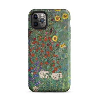 Farm Garden with Sunflowers - Gustav Klimt Phone Case Iphone 11 Pro Max / Matte Floral-patterned Smartphone Case Gustav Klimt Farm, Farm