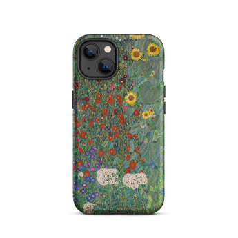 Farm Garden with Sunflowers - Gustav Klimt Phone Case Iphone 13 / Matte Floral Art Phone Case Gustav Klimt Farm, Farm Garden, Nouveau