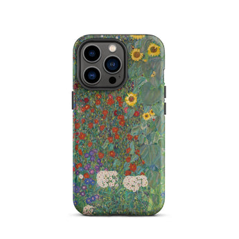 Farm Garden with Sunflowers - Gustav Klimt Phone Case Iphone 13 Pro / Matte Floral Art Iphone Case Gustav Klimt Farm, Farm Garden, Nouveau