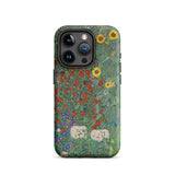 Farm Garden with Sunflowers - Gustav Klimt Phone Case Iphone 15 Pro / Matte Floral Art Phone Case Gustav Klimt Farm, Farm Garden, Nouveau