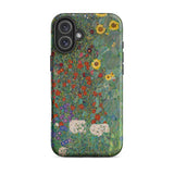 Farm Garden with Sunflowers - Gustav Klimt Phone Case Iphone 16 Plus / Matte Floral Art Phone Case Gustav Klimt Farm, Farm Garden, Nouveau