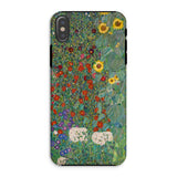 Farm Garden with Sunflowers - Gustav Klimt Phone Case Iphone Xs / Matte Phone Case Colorful Floral Garden Painting Gustav Klimt Farm, Farm