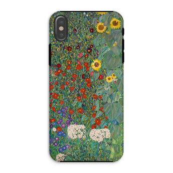Farm Garden with Sunflowers - Gustav Klimt Phone Case Iphone Xs / Matte Phone Case Colorful Floral Garden Painting Gustav Klimt Farm, Farm
