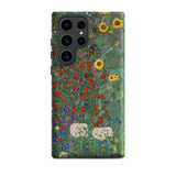 Farm Garden with Sunflowers - Gustav Klimt Phone Case Samsung Galaxy S23 Ultra / Matte Vibrant Floral Phone Case Detailed Painting