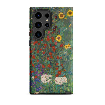 Farm Garden with Sunflowers - Gustav Klimt Phone Case Samsung Galaxy S24 Ultra / Matte Vibrant Floral Phone Case Dense Field Sunflowers
