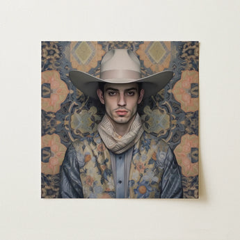 Farzad - Arabic Gay Cowboy Art Print / Canvas, 12x12’’ / 31x31cm / Unframed / no Border, Posters Prints & Visual Artwork, Toby Leon