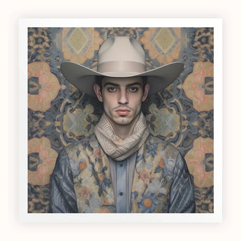 Farzad - Tirage d'art cowboy gay arabe / Toile, 12x12’’ / 31x31cm / Sans cadre / Bordure blanche, Posters Prints & Visual Artwork, Toby Leon