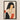 Black-framed Artwork Stylized Portrait Woman Curly Black Hair Loose Ivory Smock, Bears Cinnabar-red Sleeves, Cropped, Boldly, Reform-dress