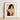 Framed Artwork Stylized Portrait Woman Dark Curly Hair Loose Ivory Smock, Bears Cinnabar-red Sleeves, Cropped, Boldly, Reform-dress
