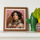 Faustina - Mexican Lesbian Astronaut Art Print / Canvas, Lesbian Latina Astronaut, Faustina Astronaut, Gayest Astronaut