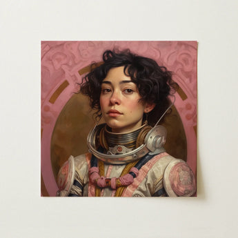 Faustina - Mexican Lesbian Astronaut Art Print / Canvas, Lesbian Latina Astronaut, Faustina Astronaut, Gayest Astronaut