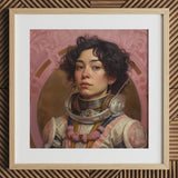 Faustina - Mexican Lesbian Astronaut Art Print / Canvas, Lesbian Latina Astronaut, Faustina Astronaut, Gayest Astronaut