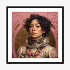 Faustina - Mexican Lesbian Astronaut Art Print, Framed Portrait Female Astronaut