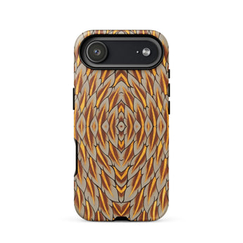 Featherweight Champion - Garuda Feathers Phone Case Iphone 17 Air / Matte Brown Gold Patterned Phone Case Geometric Design Made