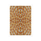Featherweight Champion - Trippy Thai Garuda Art Print, Abstract Geometric Pattern Diamond Shapes Orange Yellow Gray