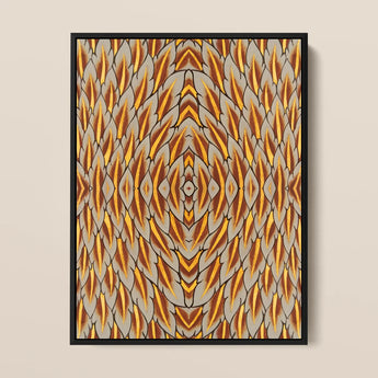Featherweight Champion - Trippy Thai Garuda Art Print / Canvas, 12x16’’ / 31x41cm / Black Frame, Posters Prints & Visual Artwork, Toby Leon