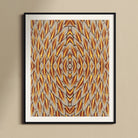 Featherweight Champion - Trippy Thai Garuda Art Print, Framed Abstract Art Print Symmetrical Pattern Orange Brown