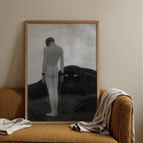 Feeling of Dependency - Sascha Schneider Art Print / Canvas Minimalist Wooden-framed Black-and-white Artwork Figure Chains Set Abstract