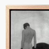 Feeling of Dependency - Sascha Schneider Art Print / Canvas Minimalist Black-and-white Figure Dark Hair Framed, Spectral Pallid Tones,