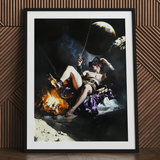 Feet to the Fire - Impresión artística surrealista de fantasía pirata gay / Lienzo, 24x32’’ / 61x81cm / Marco negro / Paspartú, Pósters Impresiones y Visual
