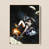 Feet to the Fire - Impresión artística surrealista de fantasía pirata gay / Lienzo, 12x16’’ / 31x41cm / Marco natural, Pósters Impresiones y Obra visual, Toby