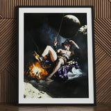 Feet to the Fire - Surreal Gay Pirate Fantasy Art Print / Canvas Black-framed Dramatic Scene Figure Dark, Queer Fantasies Ignites, Prints