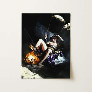 Feet to the Fire - Surreal Gay Pirate Fantasy Art Print / Canvas, Surreal Gay Pirate, Queer Fantasies Ignites, Gay Pirate Fantasy