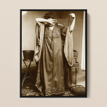 Female Model Standing - Alphonse Mucha Art Print / Canvas, 12x16’’ / 31x41cm / Black Frame, Posters Prints & Visual Artwork, Toby Leon