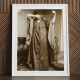 Female Model Standing - Alphonse Mucha Art Print / Canvas, 24x32’’ / 61x81cm / White Frame / Matboard, Posters Prints & Visual Artwork,